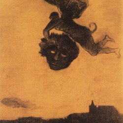 Odilon-Redon-devil-take-a-head-in-the-air-1876