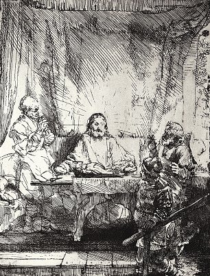 Rembrandt van Rijn Christus in Emmaus 3