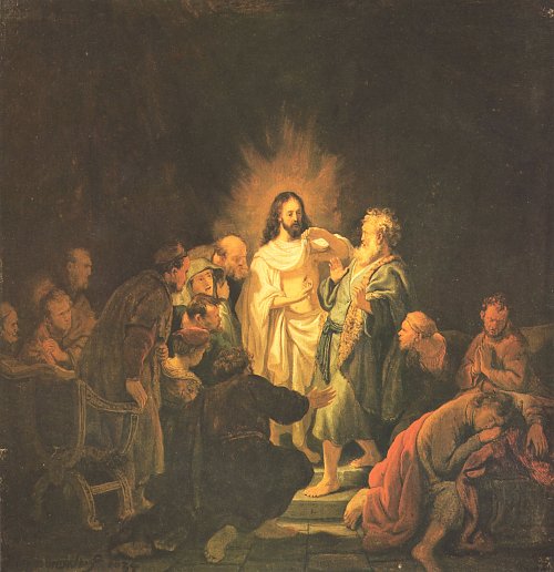 Rembrandt van Rijn Der unglaeubige Thomas 1 Wandbild