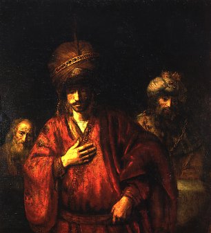 Rembrandt van Rijn Haman in Ungnade Wandbild