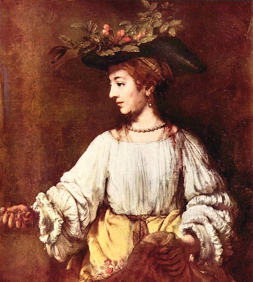 Rembrandt van Rijn Hendrickje als Flora Wandbild