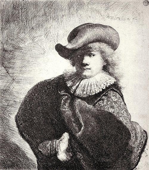 Rembrandt van Rijn SelbstPortrait 17 Wandbild