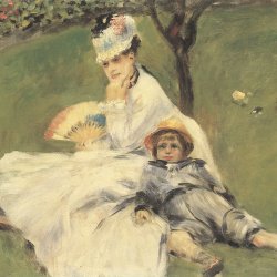 Auguste-Renoir-Camille-Monet-und-ihr-Sohn-Jean-in-dem-Garten-von-Argenteuil