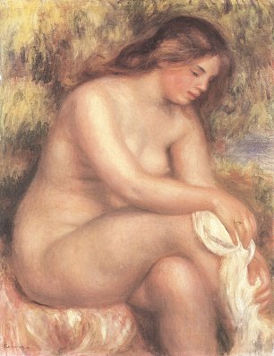 Auguste Renoir Der Badegast trocknet seine Beine Wandbild