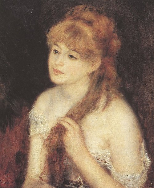 Auguste Renoir Junge Frau flechtet ihr Haar Wandbild