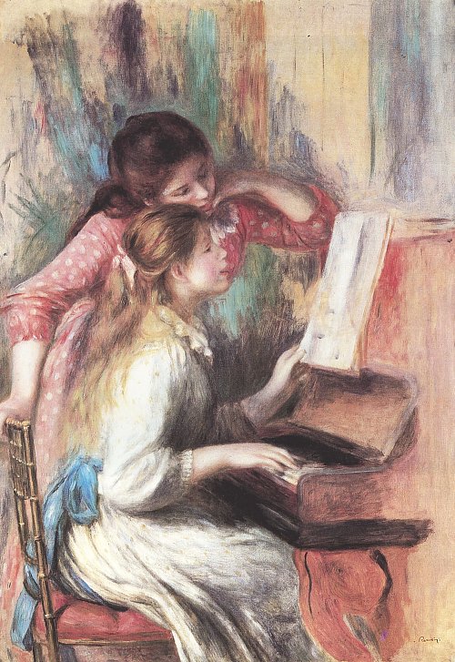 Auguste Renoir Junge Maedchen am Klavier 2 Wandbild