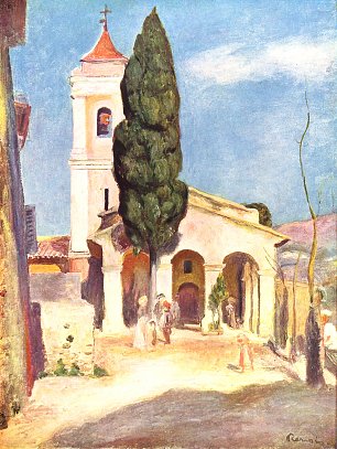 Auguste Renoir Kirche in Cagnes Wandbild