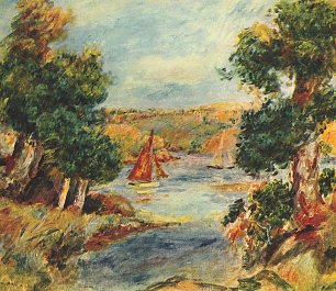 Auguste Renoir Segelboote bei Cagnes Wandbild
