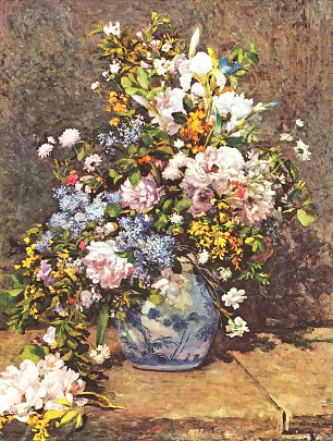 Auguste Renoir Stillleben mit grosser Blumenvase Wandbild