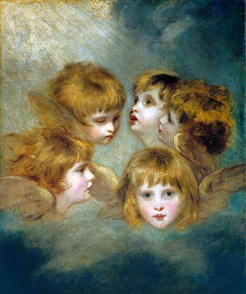 Joshua Reynolds A Cherub Head in Different Views Wandbild