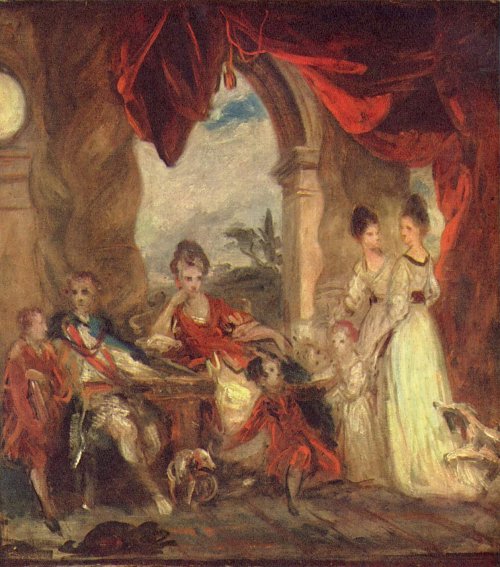Joshua Reynolds Portraet des Vierten Herzogs von Marlborough und seiner Familie Wandbild