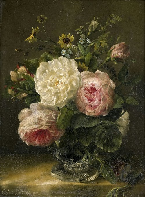 Johann Georg Seitz Stillleben mit Fruechten und Blumen Wandbild