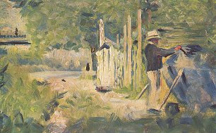 Georges Seurat Ein Mann streicht sein Bo