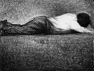 Georges Seurat Liegender mann Wandbild