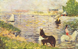 Georges Seurat Weisses und schwarzes Pfe