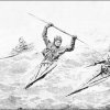 Otto-Sinding-Eskimos-kayaking-before-the-wind
