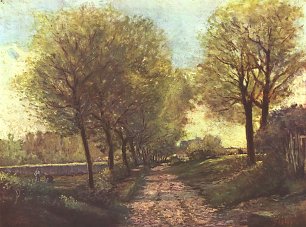 Alfred Sisley Baumallee bei einem Staedtchen 