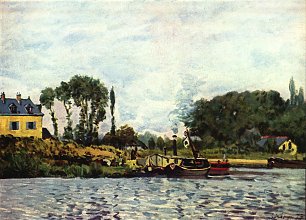 Alfred Sisley Boote bei Bougival Wandbild