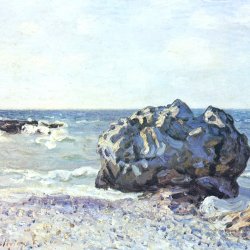 Alfred-Sisley-Bucht-von-Langland-mit-Felsen