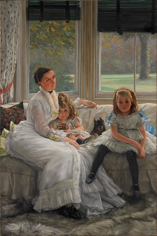 James Tissot Portrait of Mrs Catherine Smith Gill and Two of her Children Wandbild