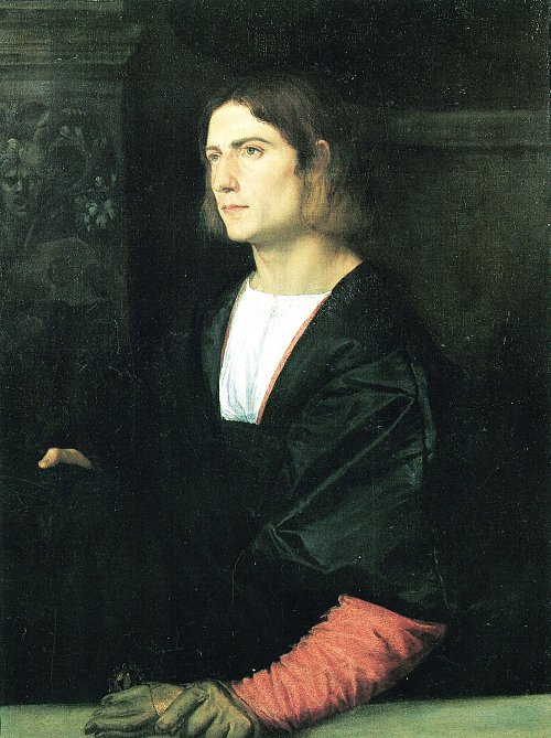 Tizian Portrait eines jungen Mannes 2 Wandbild