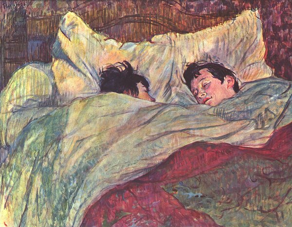 Toulouse Lautrec Zwei Maedchen im Bett Wandbild