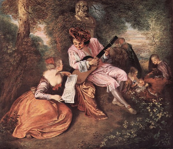 Antoine Watteau Das Liebelied Wandbild