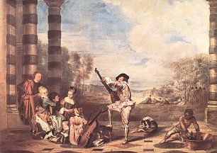Antoine Watteau Die Schoenheit des Lebens Wandbild