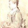Antoine-Watteau-Halbfigur-einer-sitzenden-Dame-im-Profil