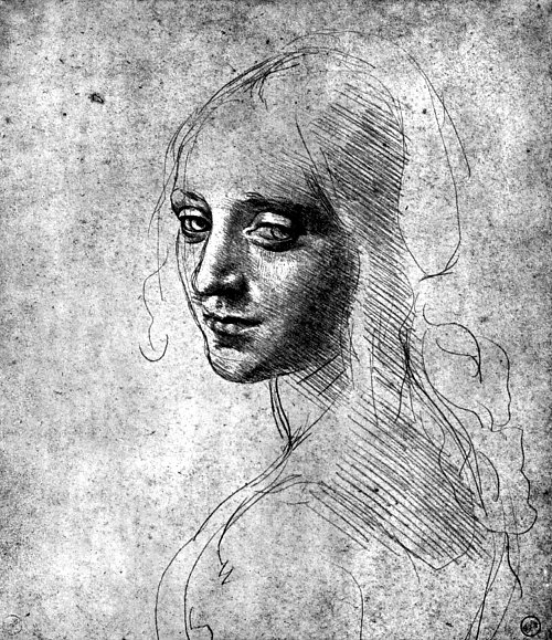 Leonardo Da Vinci Kopf eines Engels Wandbild