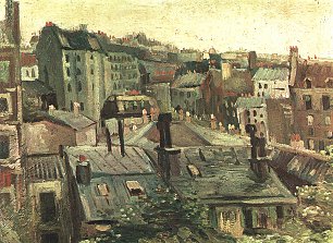 Vincent van Gogh Blick auf die Daecher von Paris Wandbild