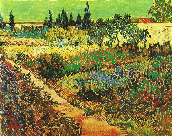 Vincent van Gogh Bluehender Garten mit Pfad Wandbild