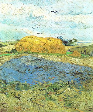 Vincent van Gogh Heuschober an einem Regentag Wandbild