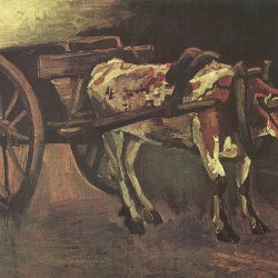 Vincent-van-Gogh-Karren-mit-rotbraunem-Ochsen