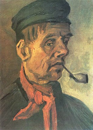 Vincent van Gogh Kopf eines Bauern mit Tonpfeife Wandbild