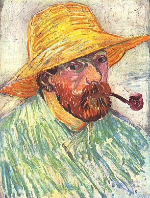 Vincent van Gogh Selbstbildnis mit Strohhut 2 Wandbild