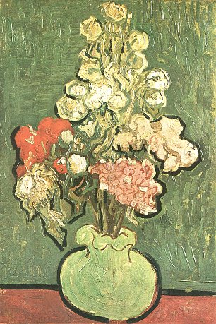 Vincent van Gogh Vase mit Rosenmalven Wandbild