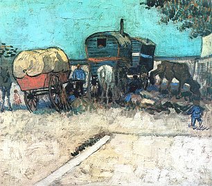 Vincent van Gogh Zigeunerlager mit Pferdewagen Wandbild