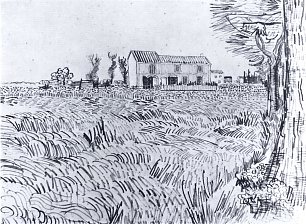 Vincent van Gogh Bauernhof an der Landstrasse Wandbild