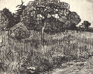 Vincent van Gogh Baum in einer Wiese Wandbild