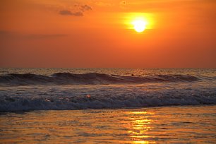 Oranger Sonnenuntergang am Pazifik Wandbild