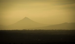 Blick zu Vulkan Wandbild