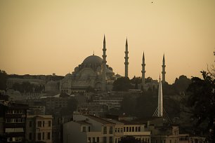 Stadtbild mit Moschee Wandbild