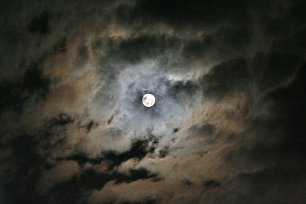 Vollmond Wolken Mondeschein Wandbild