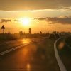 Autobahn-Strasse-Sonnenuntergang