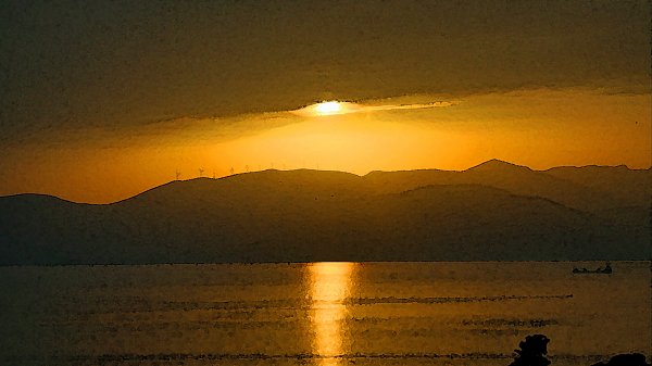 Sonnenuntergang Mittelmeer Abendstimmung Wandbild