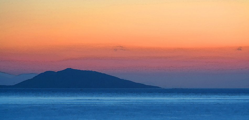 Abendlicht Insel Meer Wandbild