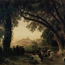 Oswald-Achenbach-Saltarellotanz-mit-Blick-auf-Castel-Gandolfo