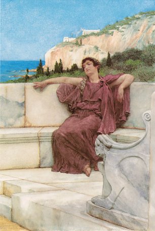 Lawrence Alma Tadema A Female Figure Resting Wandbild