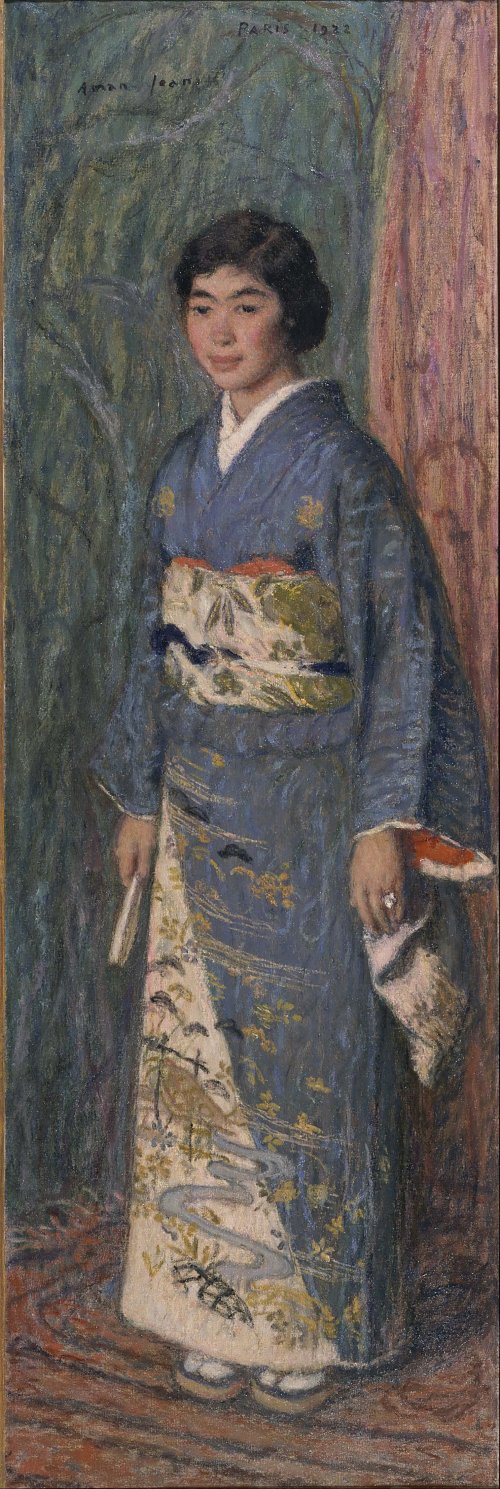 Edmond Aman Jean Portrait of a Japanese Woman Mrs. Kuroki Wandbild